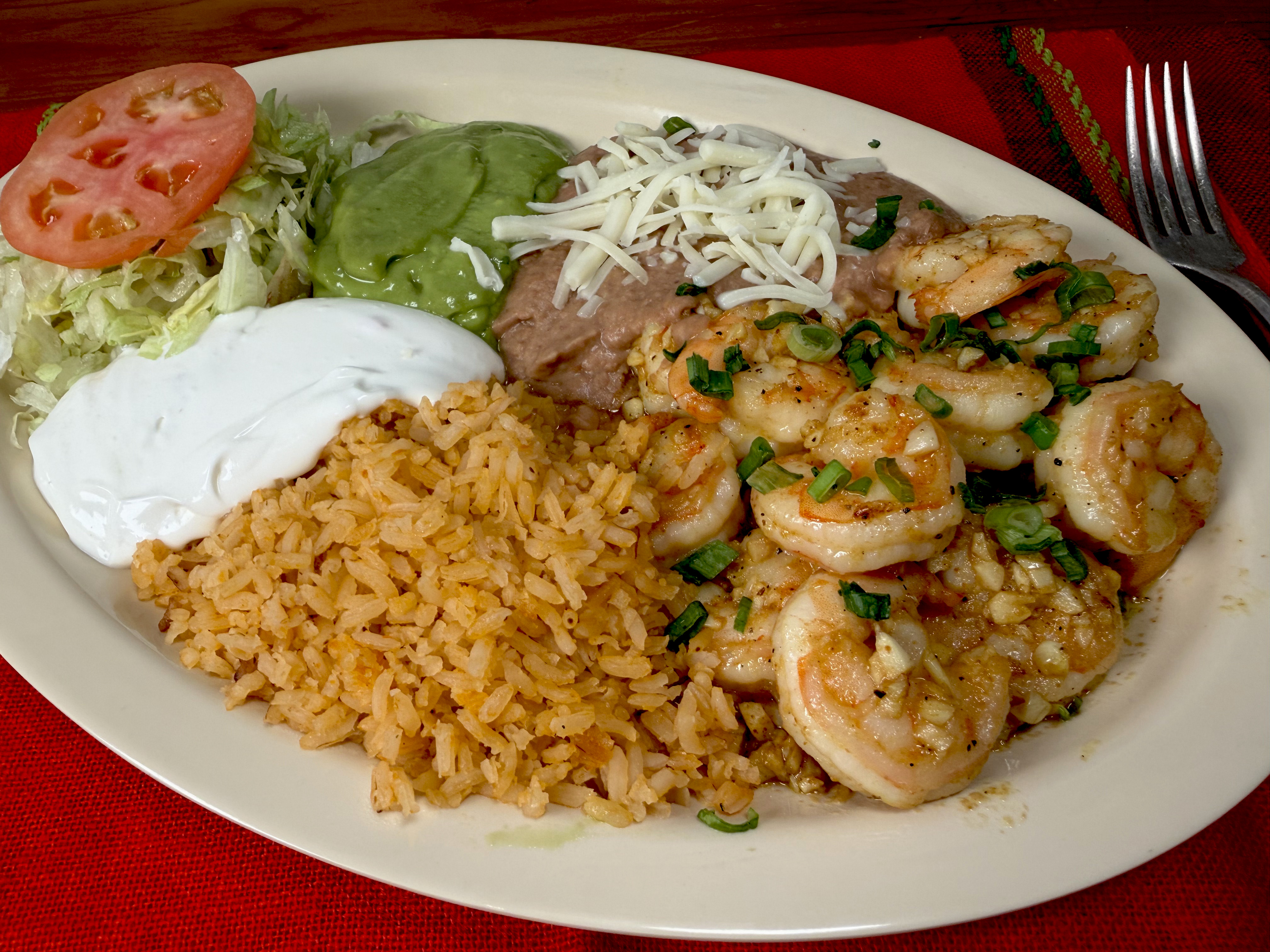 Camarones Al Mojo De Ajo Plate Closeup
